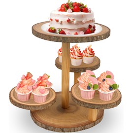 Cupcake Stand Display - Wood Dessert Cupcake Stand Display, 4 Tier Cupcake Stands for 50 Cupcakes, Cup Cake Tower Stand Holder, Cake Stands for Party, Birthdays, Weddings, Baby Showers, Holiday Decor