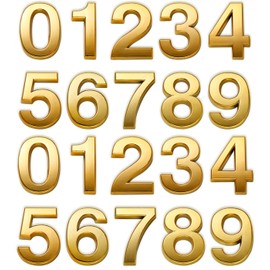 HopeWan Mailbox Numbers Gold, 2 Inch Address Sign Number Stickers for House Doors, Hotel Apartment Office Room, Business Decorate Project, Pack of 2 Sets.