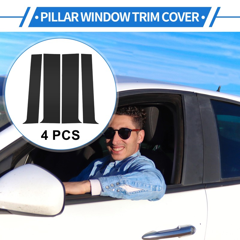 VekAuto 4 Pcs Door Pillar Window Trim for GMC Canyon