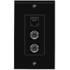 Wall Plate City 3 Port 2 3-5MM CAT6 Wall Plate Black DecorZ