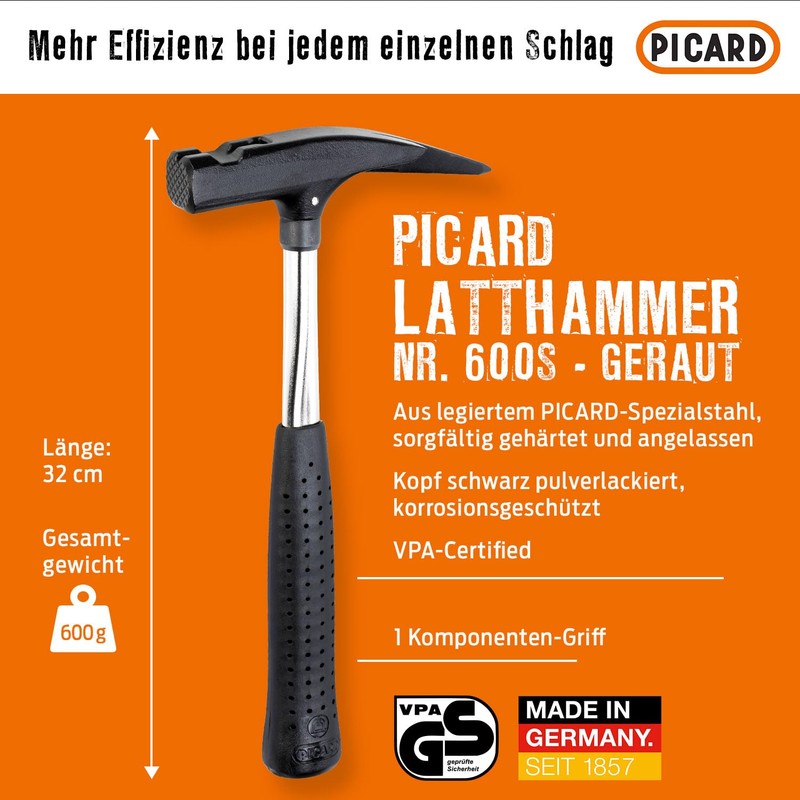'Picard 75.016 Roofing Hammer 600 S 600 GM Roughened