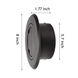 Round Soffit Vents, Hon&Guan 6 Inch Vent, Aluminum Soffit Exhaust Vent Bathroom Vent Cover with Built-in Fly Screen Mesh for Bathroom Kitchen Office (Black ø150mm)