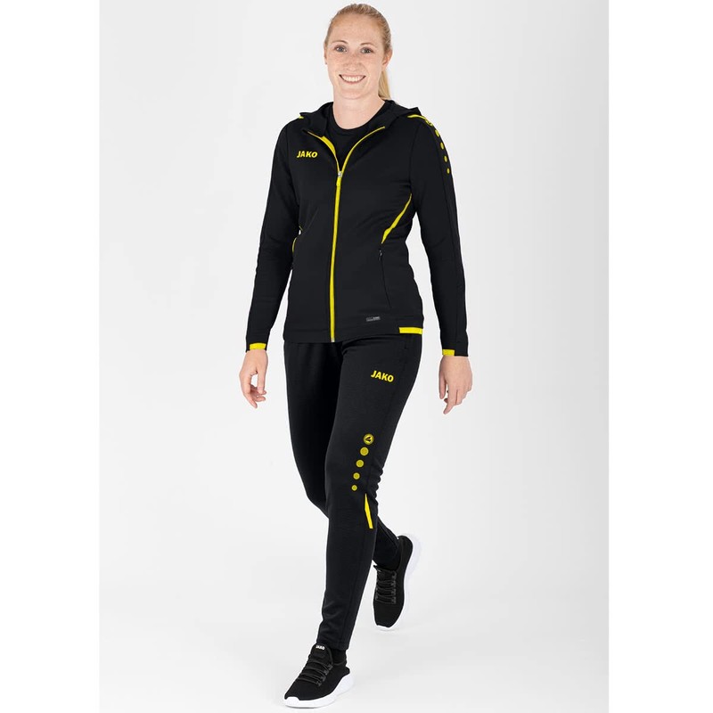 JAKO Women's Challenge Tracksuit Bottoms Black/Citro, 40