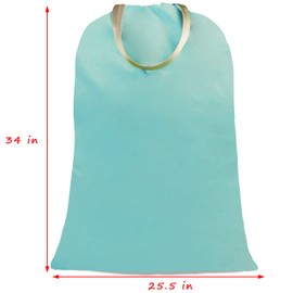 Sanlykate Bolsa de lavandería grande de lona de algodón con cordón y asas, organizador de ropa sucia resistente, resistente a desgarros, bolsa de almacenamiento, bolsa de viaje, 25.5 x 34 pulgadas, color amarillo