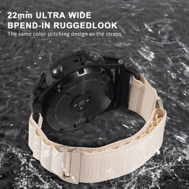 Laband 22mm Nylon Watch Band Compatible with Garmin Fenix 5/5 Plus/6/6 pro/7/8/E 47MM, Alpine Loop Replacement Straps for Garmin Forerunner 935/Forerunner 945/Approach S60/Quatix 5 for Men Women