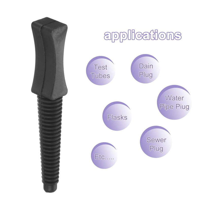 sourcing map Rubber Thread Tapered Insert Plug M6 Test Tubes