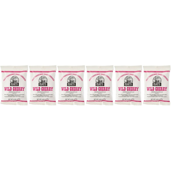 Claey's Old Fashioned Hard Candy Wild Cherry Pack of 6