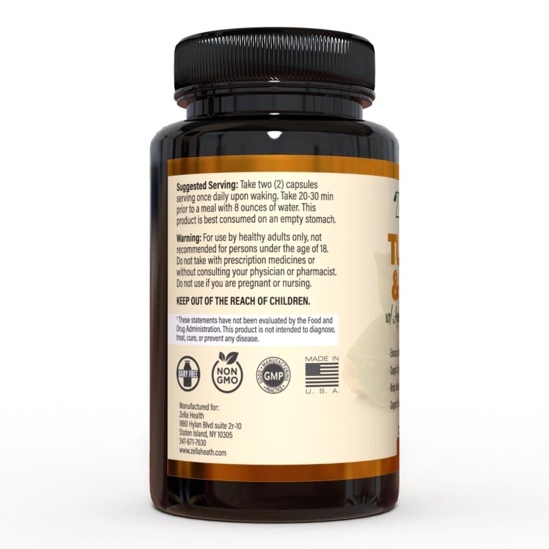 Zella Health Turmeric & Ginger with Apple Vinegar & Bioperine