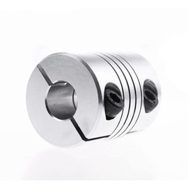 GooEquip 1 Piece Shaft Coupling Flexible Coupling 6.35 mm to 10 mm Couplings D25 L30 6.35 x 10 mm Connector Flexible Coupling for 3D Printer CNC Machine and Servo Step Motor