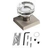 newliplace 2 Pack Glass Dummy Door Knobs Interior Brushed Nickel