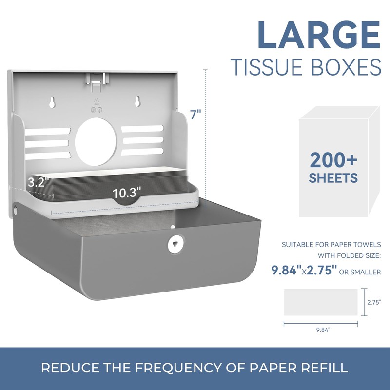 PLUSSEN Paper Towel Dispenser Wall Mount, Adhesive No Drilling Multifold