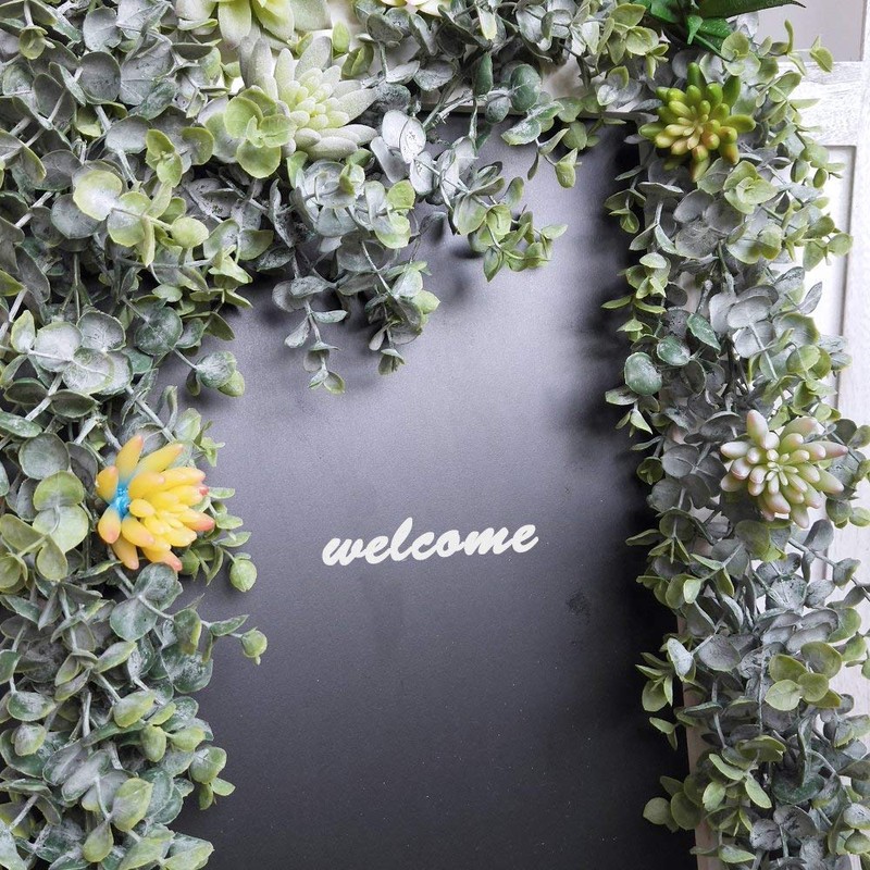Winlyn 5.9' Long Faux Silver Dollar Eucalyptus Leaves Greenery Artificial