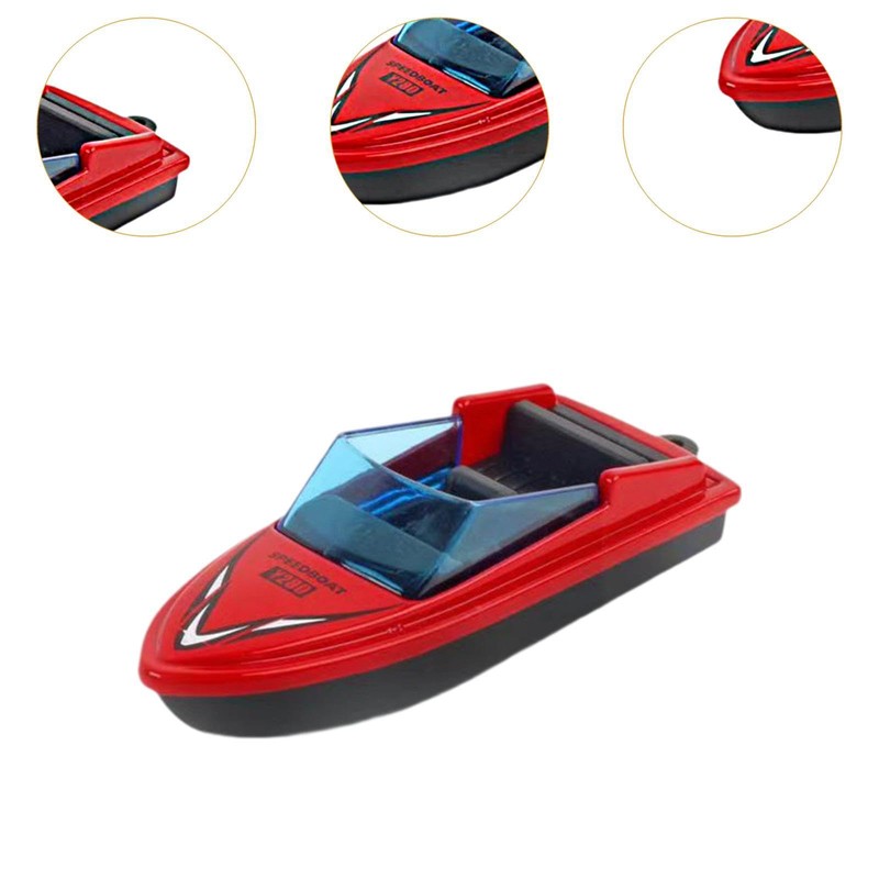 LOVIVER Mini Motorboat Model, Alloy Simulation Speedboat Educational Toy, Micro