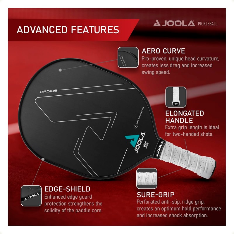 JOOLA Pickleball Paddles – Textured Carbon Grip Surface for Spin,