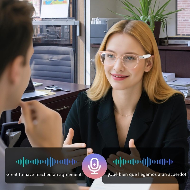 Varnolix AI Translation Bluetooth Glasses,Smart Glasses for Women with GPT
