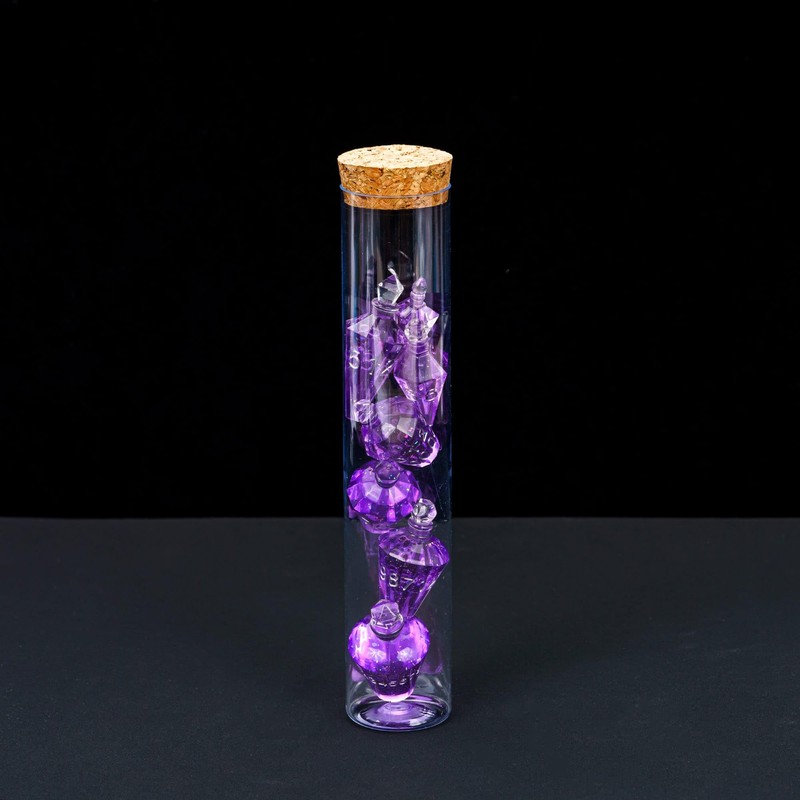 CRITALLIC 7PCS Potion DND Dice Set,Transparent Sharp Edge Dice Set