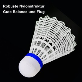 MANJHONG Shuttlecocks Nylon Badminton Balls for Beginners, Leisure, Training, Indoor and Outdoor Games, 6 x White