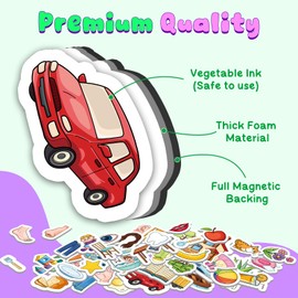 PraxiKidy 50 First Words Fridge Magnets for Toddlers,Refrigerator Magnets for Kids Baby Reading Speech Therapy Learn to Read Educational Learning Magnetic Toys for Whiteboard Preschool Homeschool