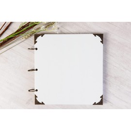 12 x 12 Inch Large Leather Hardcover 80 Pages DIY Scrapbook Photo Album Blank Craft Paper Wedding Anniversary Family Photo Scrapbook Album (White, 12 x 12 Inch)