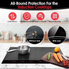 KitchenRaku Induction (Magnetic) Cooktop Protector Mat, Black, 20.4x30.7in