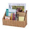 DINGTAI Rattan Desk Organizer, Tabletop Mail Holder, 5 Slot Mail