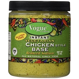 Vogue Cuisine Vegetarian Chicken Soup & Seasoning Base 12oz - Low Sodium, Gluten Free, All Natural Ingredients