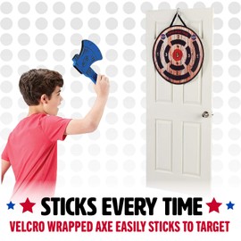NSG Tomahawk Toss - Foam Axe Throwing Game for Kids - Two Lightweight Axes with Large Easy Stick Target