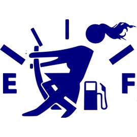 New Girl Low Empty Full Gas Fuel Gauge Vinyl Decal Sticker for Tank Cap Accessory Truck Car SUV (Blue)