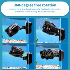 hygger 2100GPH Double Head Aquarium Wave Maker, Quiet 5W Aquarium Circulation Pump, with Strong Magnetic Suction Base, 360°Adjustable Power Head, for 40~110 Gal Tank