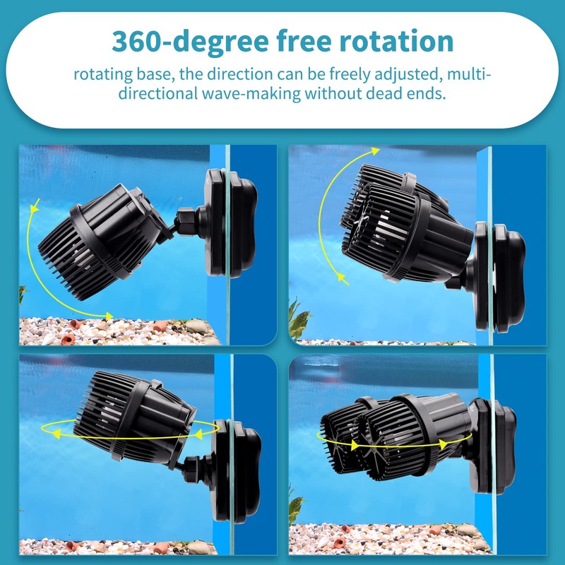 hygger 2100GPH Double Head Aquarium Wave Maker, Quiet 5W Aquarium