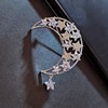 KINMOT Delicate Silver Tone Opens Outline Moon & CZ Stars