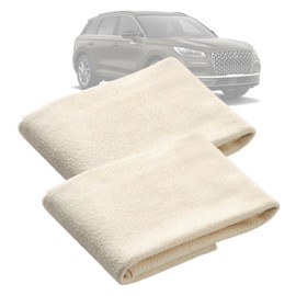 Souruud Pack of 2 Chamois Leather Car Cleaning Cloth, Super Absorbent Car Leather Cloth, Streak Free for Washing & Drying Windows, Glass, Mirrors, Car Leather Genuine Leather - 40 x 30 cm