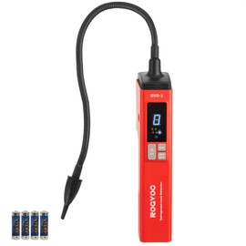 ROGVOC HVAC Refrigerant Leak Detector, Heated Diode Sensor, Battery Powered Halogen Freon Sniffer for R22 R410a R134a HFCs HCFCs CFCs HFOs, Air Conditioning Detection - Max Sensitivity 0.1 oz./yr