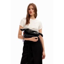 Desigual Women's Alpha Loverty 3.0 MIN Accessories PU Hand Bag, Black, black