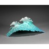 Surf Horses Sculpture from John Perry Airbrushed Blue Wave 14in