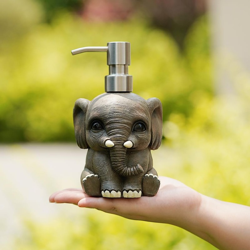 Elephant Soap Dispenser with Stainless Steel Rust Proof Pump, Refillable