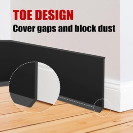 Wall Baseboard Molding Trim 4 Inch x 53 Feet Peel and Stick Trim Molding Flexible Self-Adhesive Vinyl Cove Base Trim Strip for Wall, Floor, Corner and Home Decor, Black