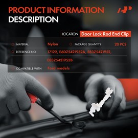 A-Premium 20PCS Nylon Door Lock Rod End Clips Compatible with Ford models - For 3.97mm Rod Size