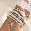 Luolinice 7PCS Shell Bracelet for Women Boho Layered Seashell Bracelet