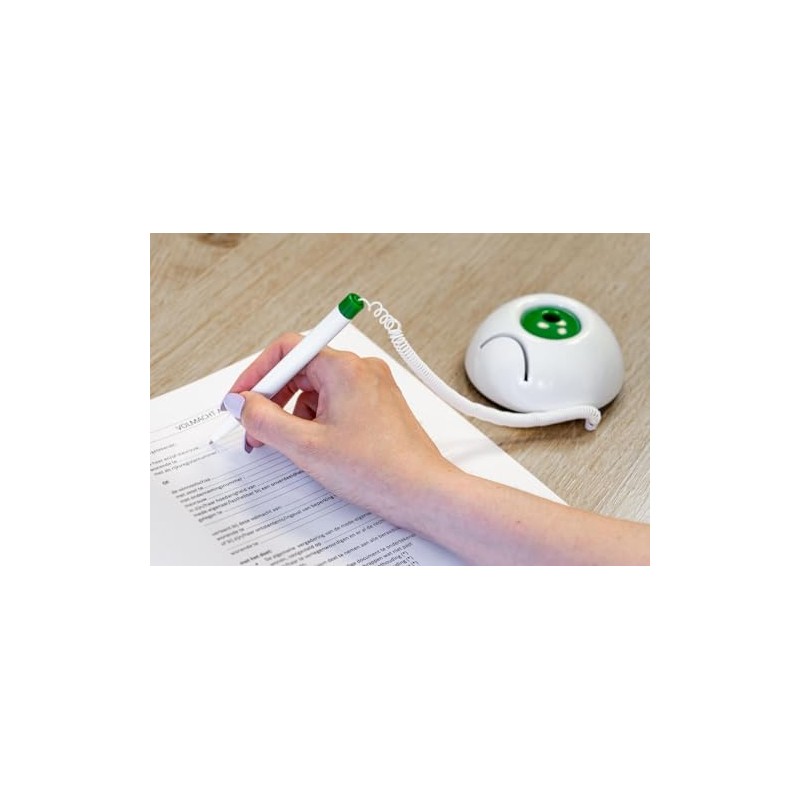 Q-Connect Antibacterial Reception Pen w/Paper Holder Plus x3 Ink Blue