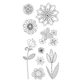 Inkadinkado Doodle Flowers Clear Stamps