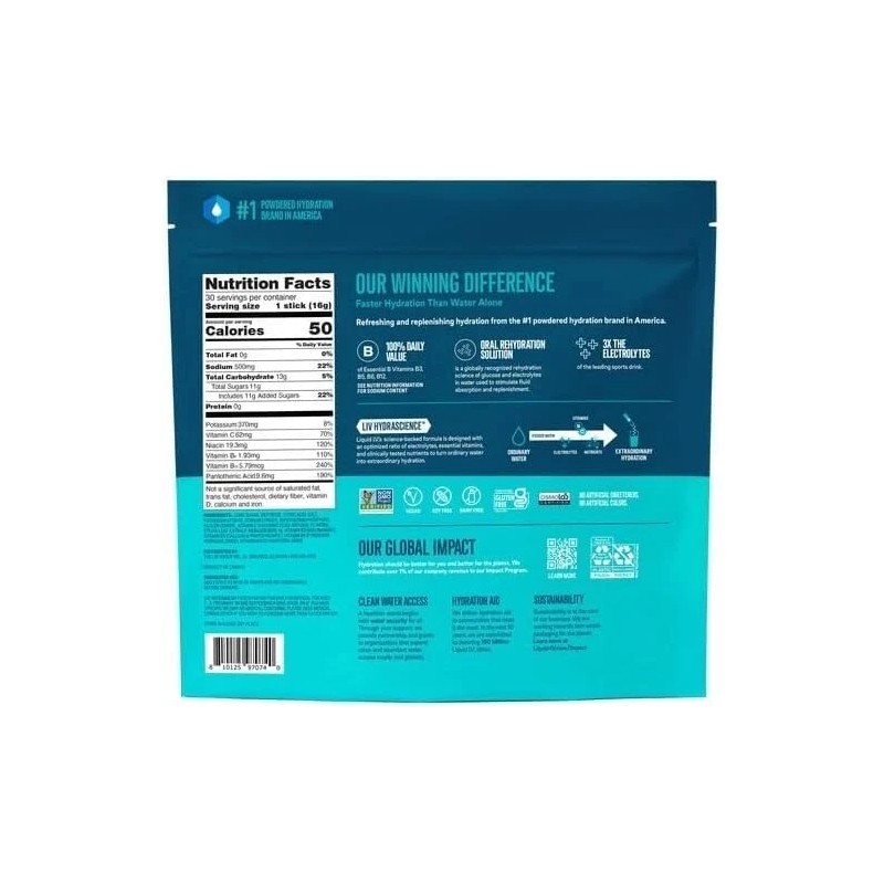 Liquid I.V. Hydration Multiplier, 30 Individual Serving Stick Packs in