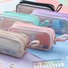 Pencil Cases Pen Pouch Clear Transparent Marker Pouch with Zipper,
