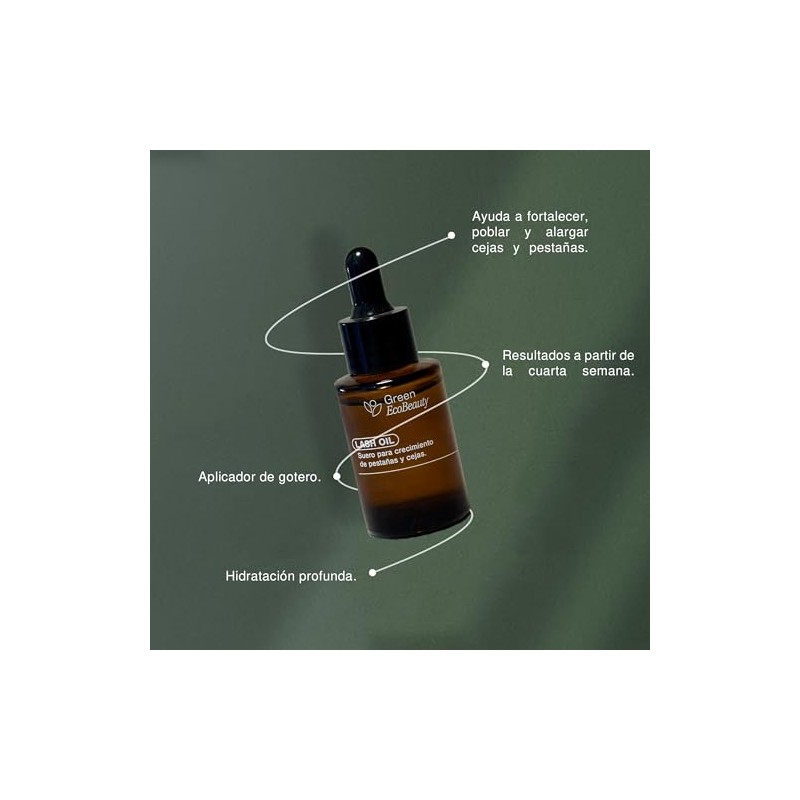 Green Eco Beauty Lash Oil Natural Eyelash Growth Serum with