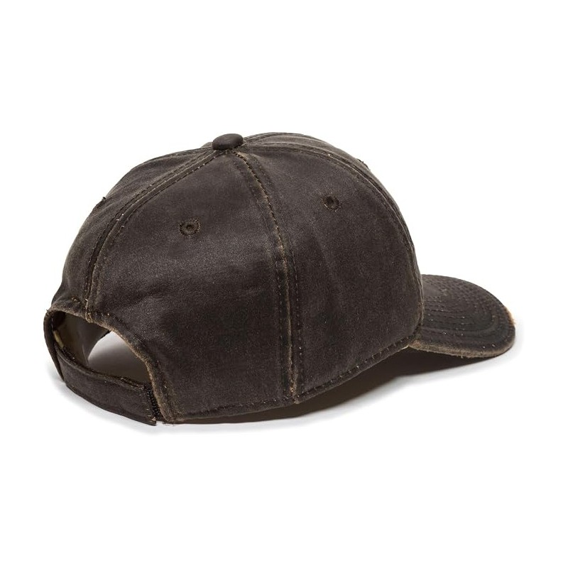 Outdoor Cap Adjustable Closure Bonefish Weathered Cotton Cap, Dark Brown