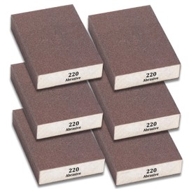 Tnisesm 6Pcs Sanding Blocks 220 Grits Sanding Sponge,for Drywall Wood Metal Washable & Reusable Sandpaper BlocksWashable and Reusable