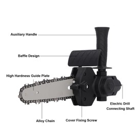 Electric Drill to Saw Adapter, Drill to Chainsaw Adapter Conversion Head, 6 Inch Conversion Head, Portable Chainsaw Attachment for Woodworking