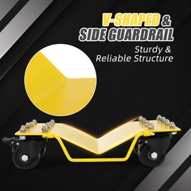 Car Dolly with 8000 LBS Capacity, Car Wheel Dolly with Security Lock, Wheel Dollies for Vehicle Moving, Garage Auto Repair