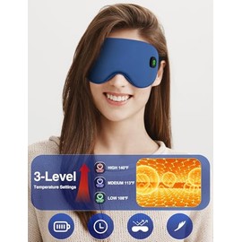 Máscara ocular térmica inalámbrica para ojos secos y blefaritis. Máscara ocular térmica que bloquea la luz para hombres y mujeres. Máscara ocular eléctrica para dormir en avión durante viaj