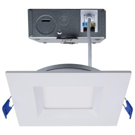 Satco S11871 4 Inch 12W CCT Selectable Low Profile Square Regress Baffle Downlight with Remote Driver in Utilitarian Style